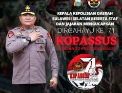 Kapolda Sulsel Irjen Pol Setyo Budi : Selamat Ulang Tahun Kopassus ke – 71
