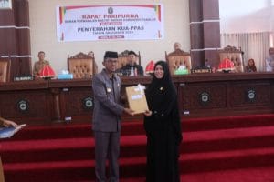 Pj. Bupati Takalar Serahkan KUA-PPAS Tahun Anggaran 2024 Pada Sidang Paripurna DPRD