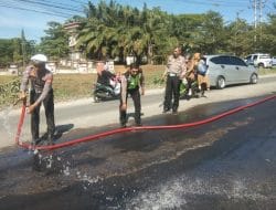 Tumpahan Oli Bahayakan Pengendara di Gowa