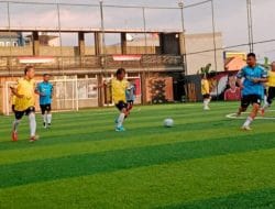 Fun Game Mini Soccer Eksekutif dan Jurnalis Rangkaian HUT Makassar Pena