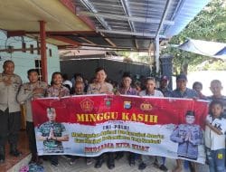 Polda Sulsel Gelar Minggu Kasih di Biringkanaya, Sampaikan Pesan “Pemilu Damai”