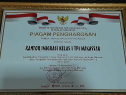 IMIGRASI MAKASSAR MENDAPAT PREDIKAT UNIT KERJA PELAYANAN PUBLIK BERBASIS HAM