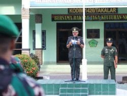 Kodim Takalar Gelar Upacara Peringatan HUT Ke 52 Korpri, Kasdim Takalar Bertindak Selaku Inspektur Upacara