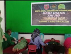 Peringatan Hari Juang TNI AD Tahun 2023, Kodim 1426 Takalar Gelar Donor Darah