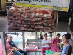 Ketua Bapera Buru Bagikan 500 Karung Beras Jelan Lebaran