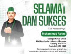 Putra Polongbangkeng Pimpin HMI Hukum 45 Bosowa: Muhammad Fahmi Resmi Dilantik