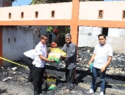 Polres Takalar Peduli, Salurkan Bantuan Sembako untuk Korban Kebakaran di Laikang