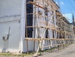 Gunakan Bambu di Proyek Rehabilitasi Gedung Kantor Bupati Takalar, Kontraktor Diduga Tidak Profesional Sampai Abaikan Keselamatan