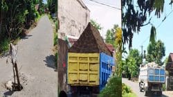 Truk Pasir Lintasi Lorong Sempit Pattallassang, Warga Takalar Resah Jalan Rusak dan Rawan Kecelakaan