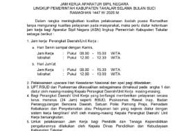 Ramadhan 1447 H, Bupati Takalar Atur Jam Kerja ASN: Masuk Pukul 08.00, Apel Ditiadakan