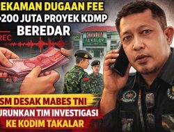 ‎Rekaman Dugaan Fee Rp200 Juta Proyek KDMP Beredar, LSM Desak Mabes TNI Turunkan Tim Investigasi ke Kodim Takalar