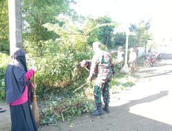 Koramil 1426-07/Pattallassang Bersama Warga Gelar Karya Bakti Bersihkan Lingkungan Kelurahan Pappa