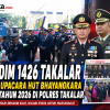 Dandim 1426 Takalar Hadiri Upacara HUT Bhayangkara Ke-80 Tahun 2026 di Polres Takalar