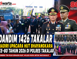 Dandim 1426 Takalar Hadiri Upacara HUT Bhayangkara Ke-80 Tahun 2026 di Polres Takalar